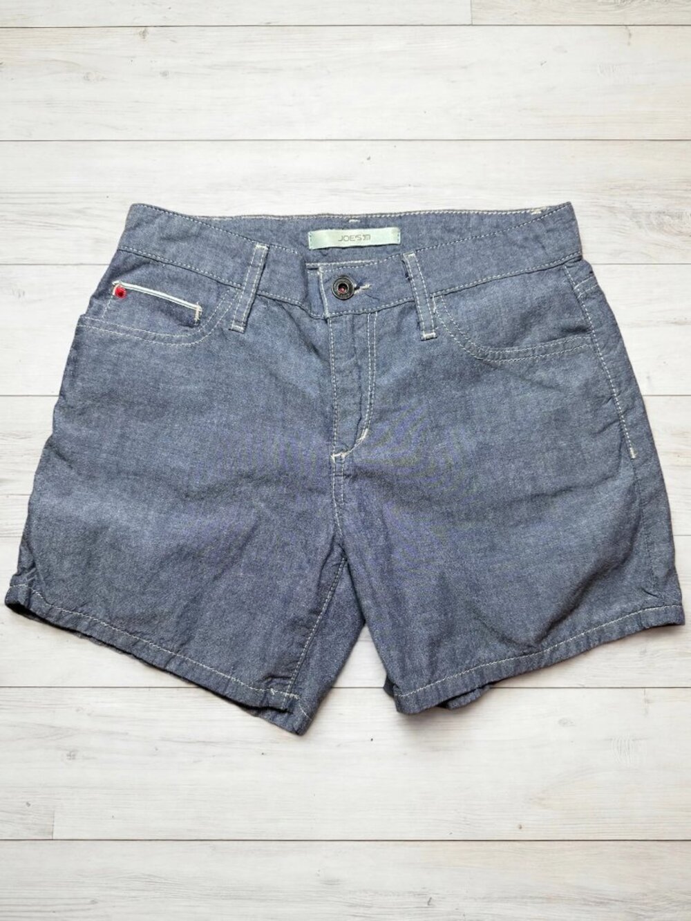 Joe's Jeans Denim Shorts W24 Blue Cotton Wool Blend 5 Inch Inseam
